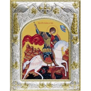 Георгий Победоносец (14х18), серебро