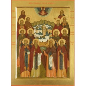 Собор Оптинских старцев (икона на дереве).