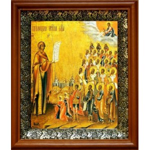 Боголюбская (Московская) икона БМ (19х22), светлый киот