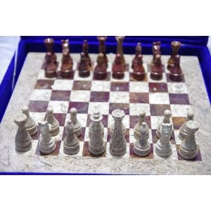 Шахматы каменные classic яшма светлая и тёмная 40х40