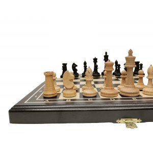 Шахматы + шашки Гроссмейстер мореный дуб 40