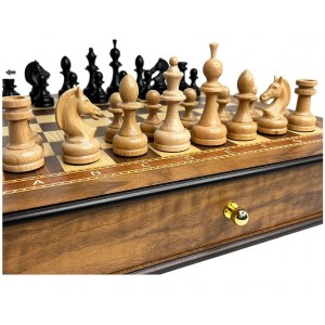 Шахматный ларец "Ход короля" махагон 45 с фигурами из клёна