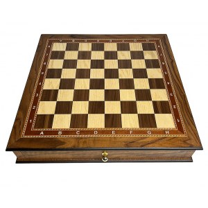 Шахматный ларец "Ход короля" махагон 45 с фигурами из клёна