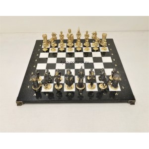 Шахматы эксклюзивные "Королевство Камелота" бронза, мрамор - змеевик