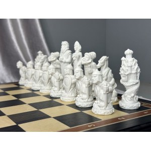 Шахматы деревянные с фигурами из мрамора "Сказки" доска 50 см